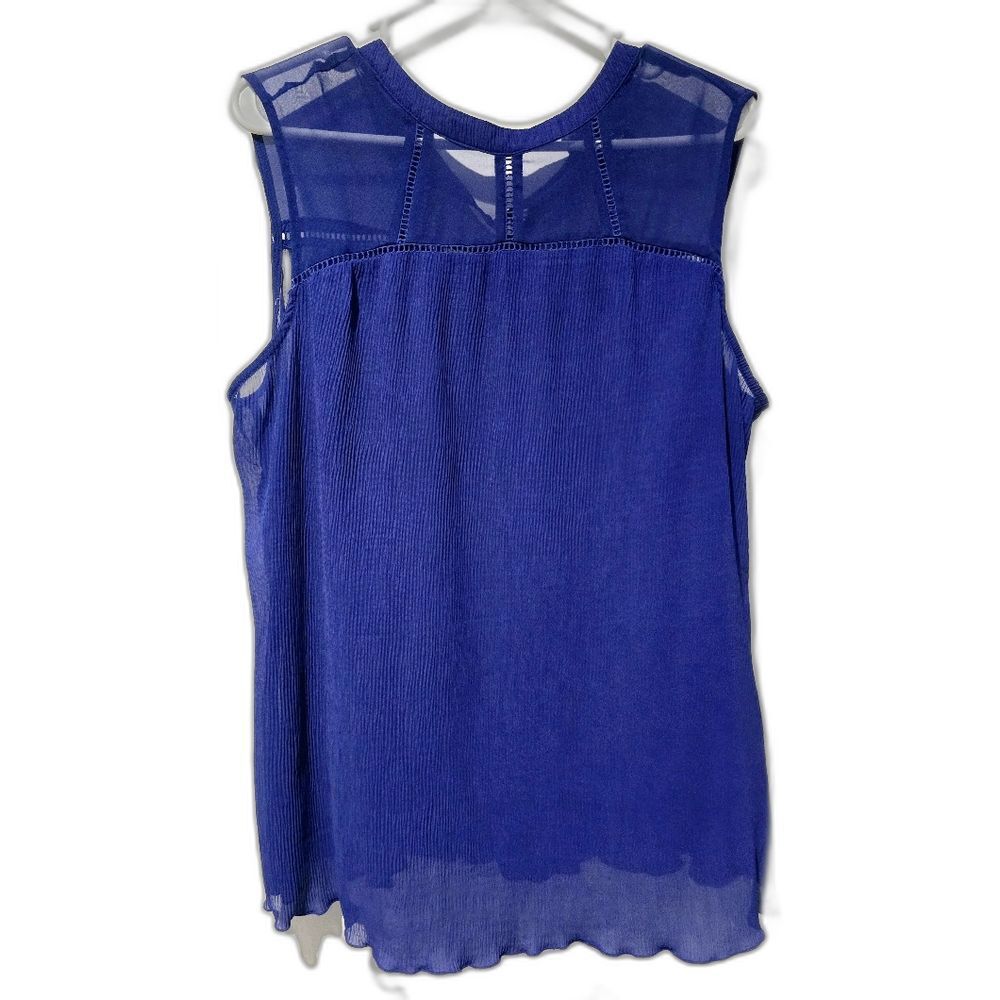 City Streets Blue Sleeveless Blouse Size XL
